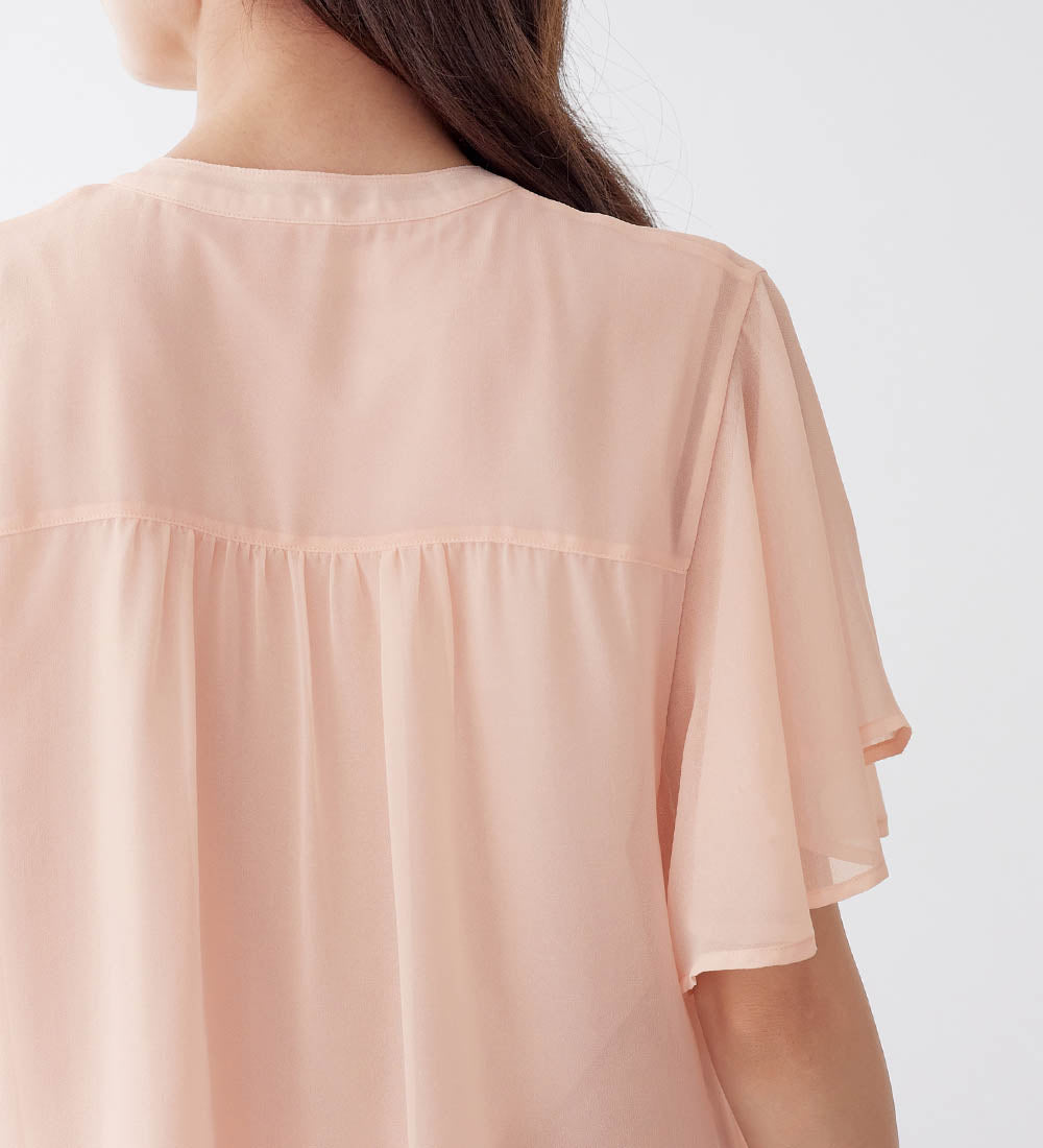 アロッタ Alotta 【接触冷感】インナー付ピンタックデザインブラウス【イエベ・ブルべ】 （ドット柄） ドット柄