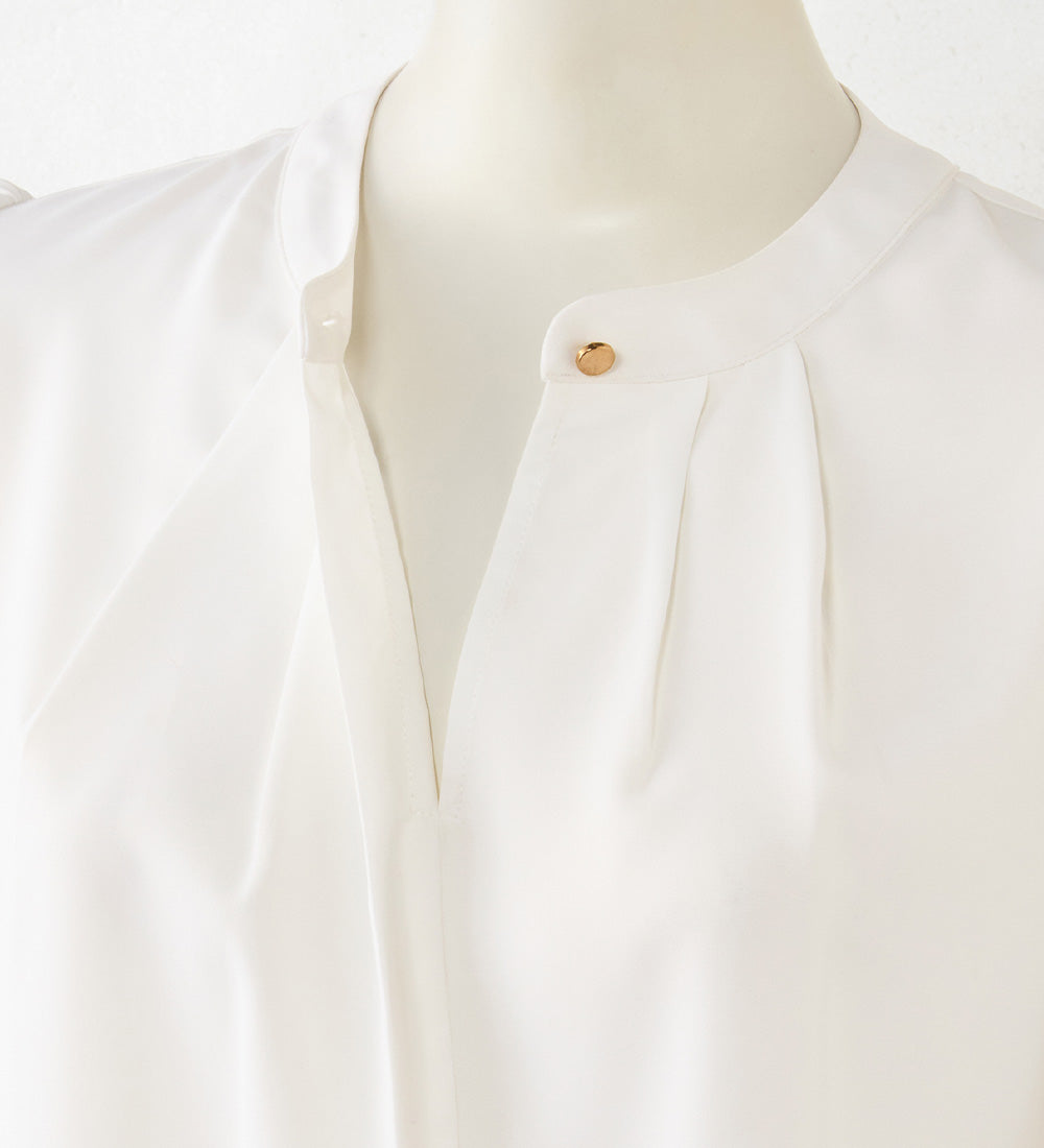 アロッタ Alotta 【接触冷感】チューリップ袖パイピングブラウス （ピンク／オフ） ピンク／オフ