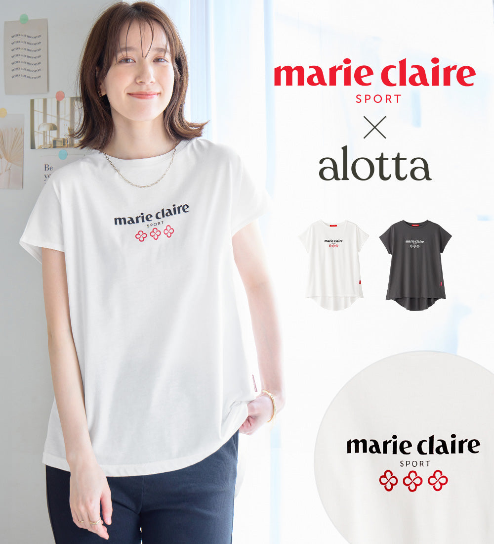 アロッタ Alotta 【マリクレール・スポーツ】モックネックギャザーTシャツ （チャコール） チャコール
