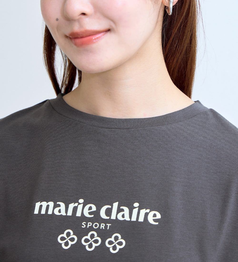 アロッタ Alotta 【マリクレール・スポーツ】モックネックギャザーTシャツ （チャコール） チャコール