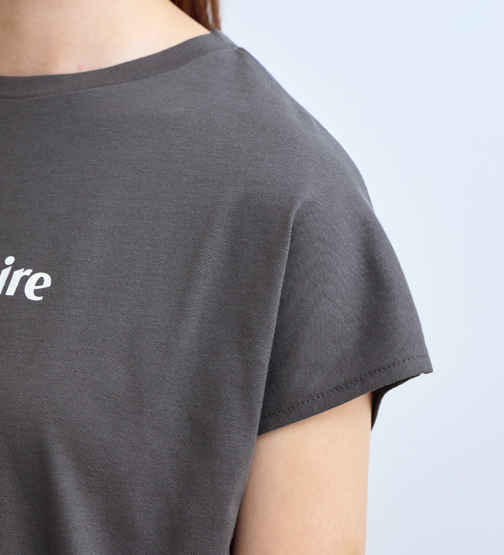 アロッタ Alotta 【マリクレール・スポーツ】モックネックギャザーTシャツ （チャコール） チャコール