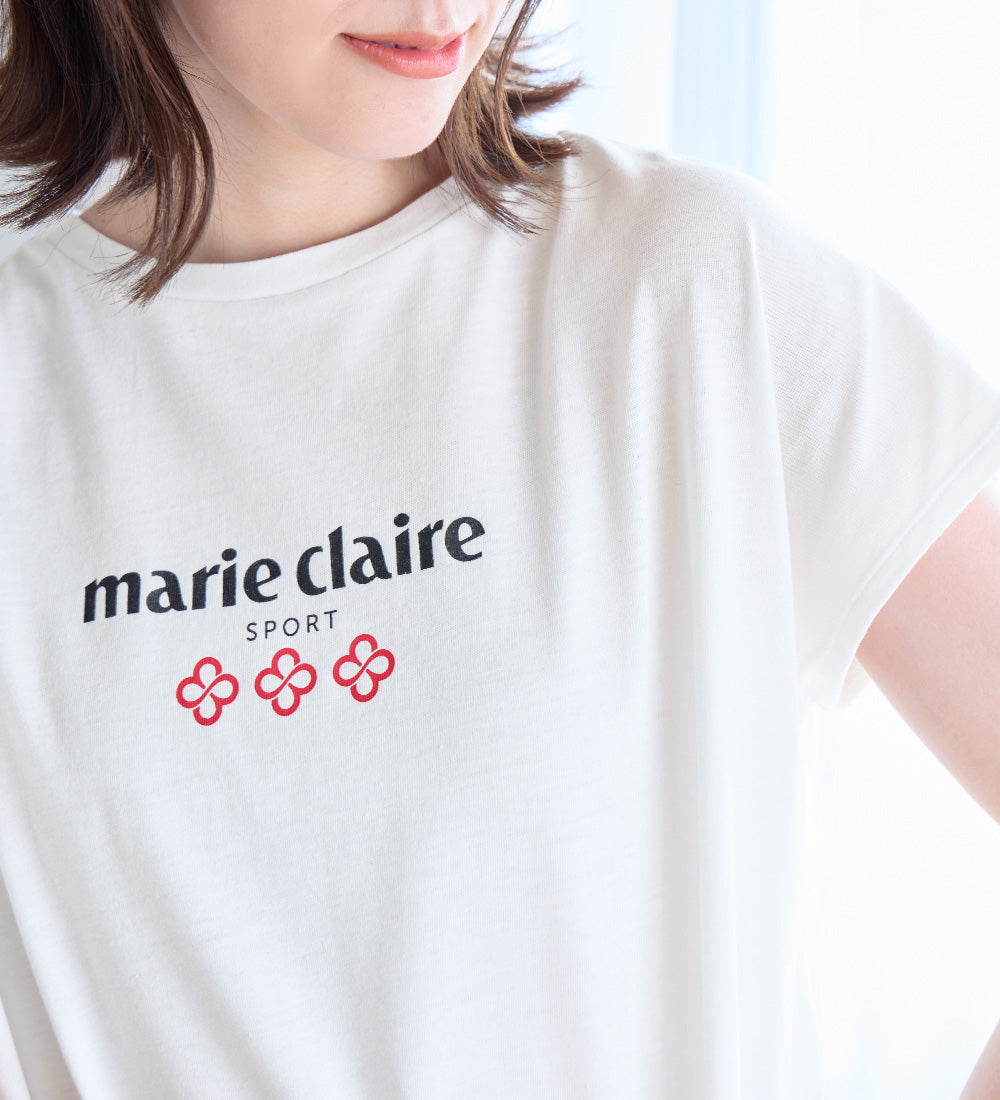 アロッタ Alotta 【マリクレール・スポーツ】モックネックギャザーTシャツ （オフホワイト） オフホワイト