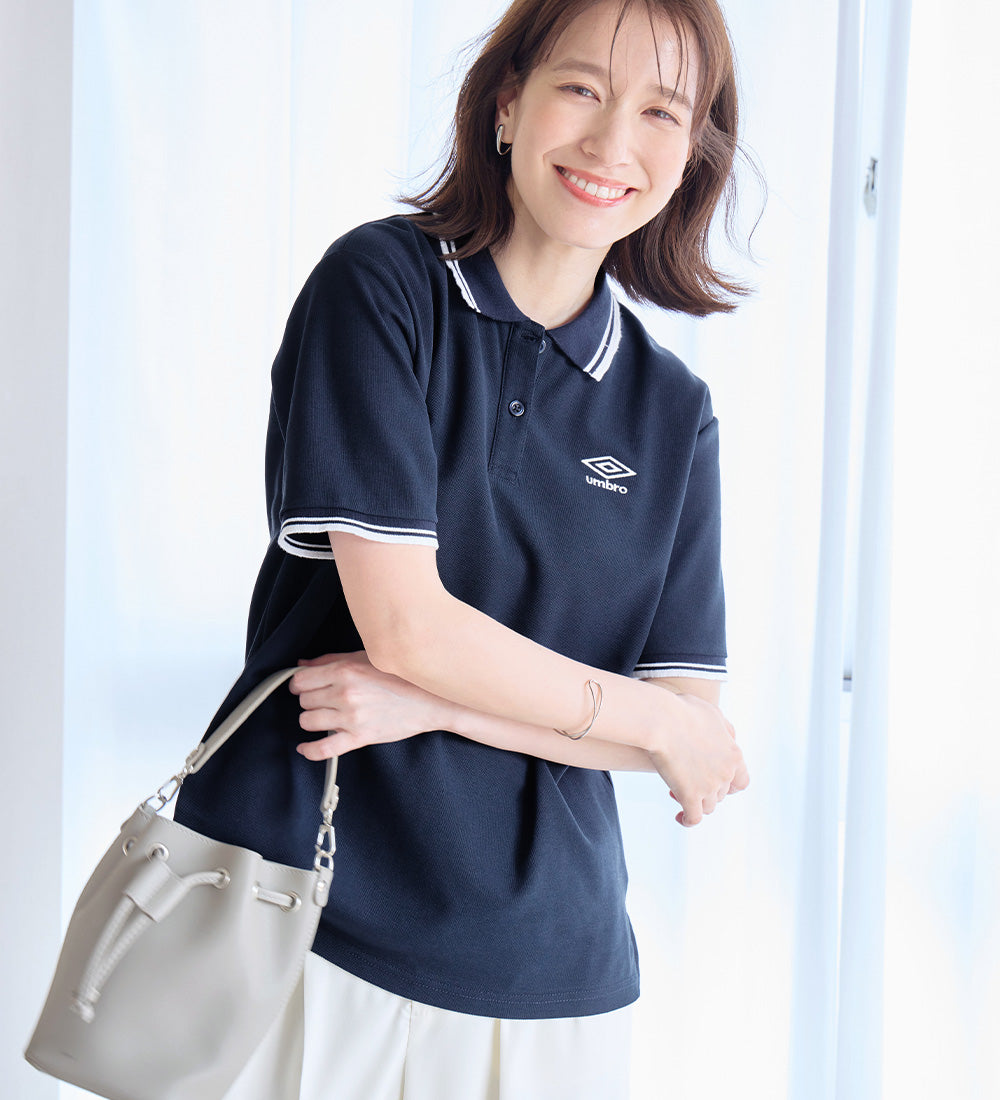 アロッタ Alotta 【アンブロ】 配色デザインポロシャツ （ネイビー） ネイビー