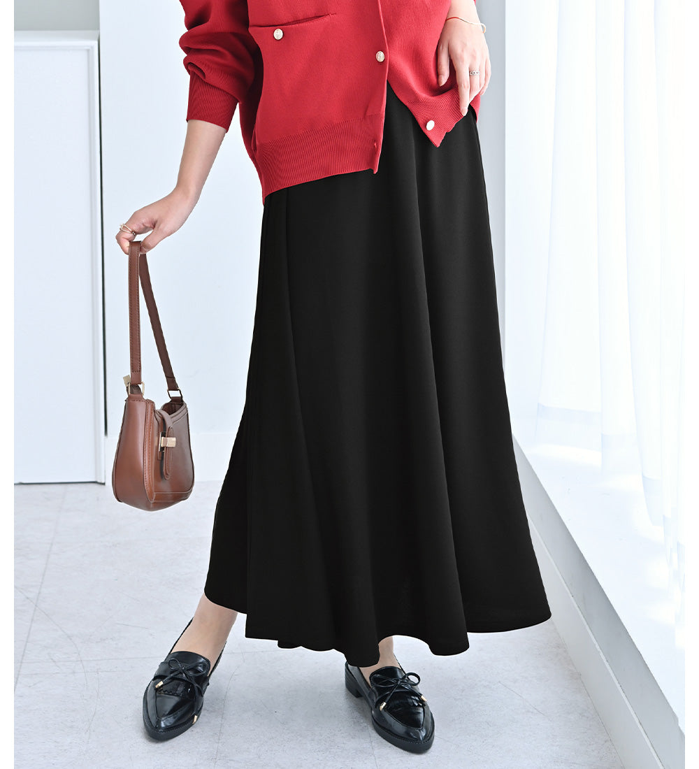 アロッタ Alotta ハイウエストマキシ丈フレアスカート （ブラック） ブラック