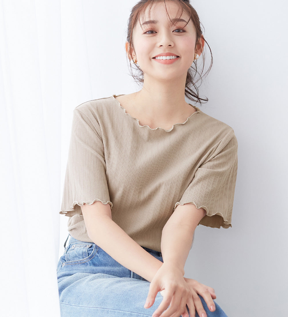 アロッタ Alotta メロウ使いテレコリブTシャツ