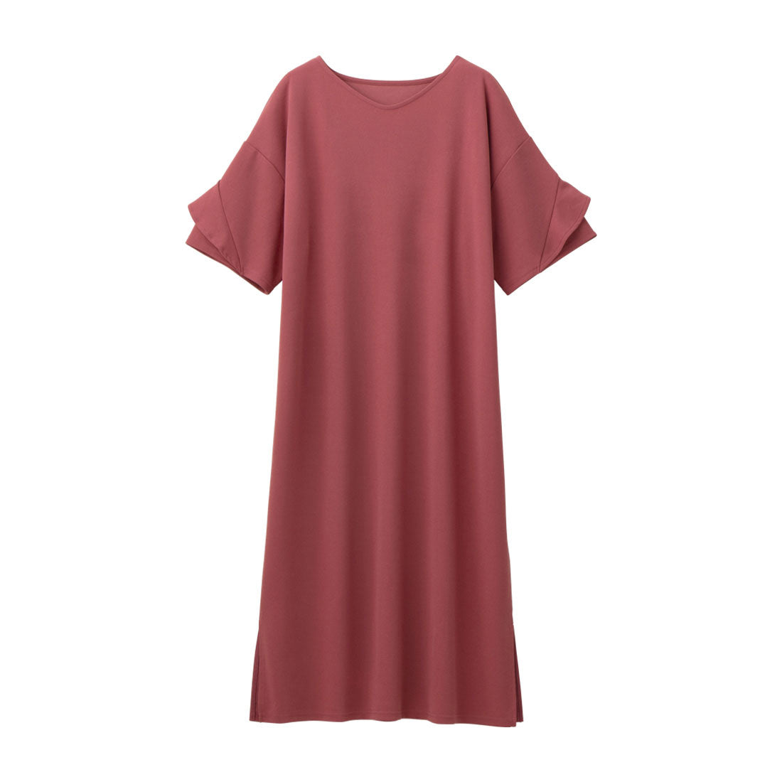 アロッタ Alotta 【4つの機能付】フリル袖Tシャツワンピース （ベリーピンク） ベリーピンク