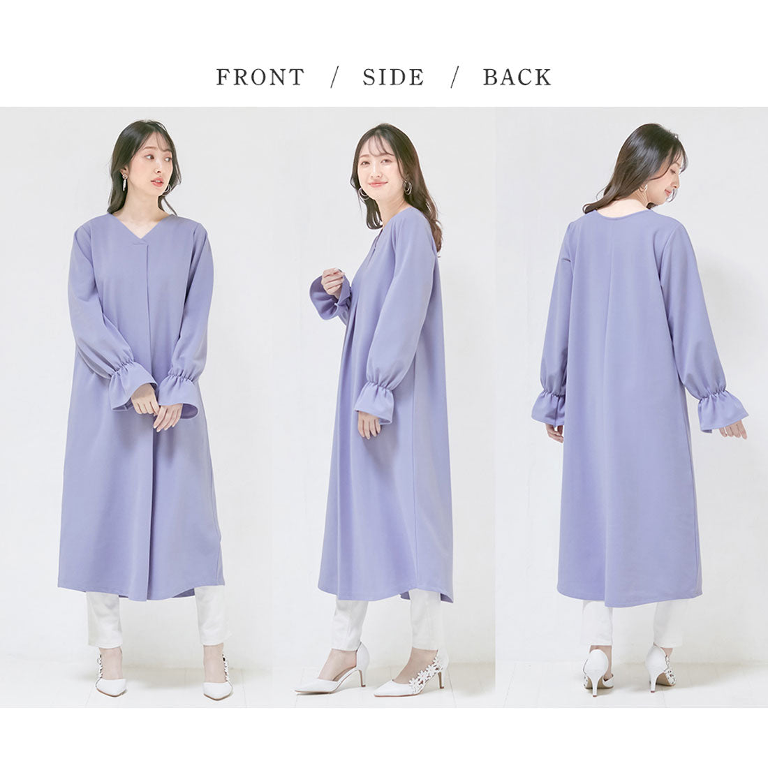 アロッタ Alotta 【2つの機能付】裏起毛カットジョーゼットワンピース