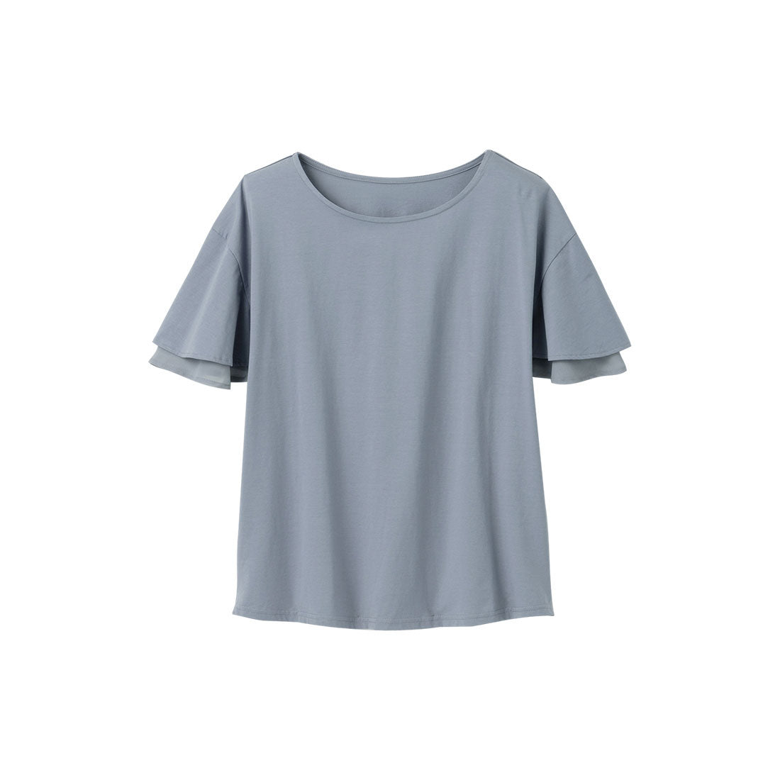 アロッタ Alotta 【接触冷感】シルケット素材袖シフォン使いトップス