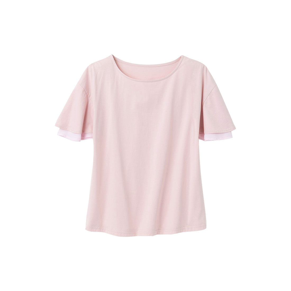 アロッタ Alotta 【接触冷感】シルケット素材袖シフォン使いトップス
