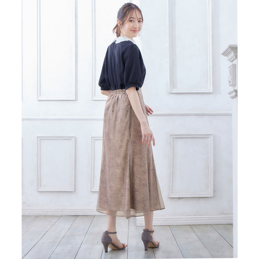 アロッタ Alotta オーガンジー花柄マーメイドスカート