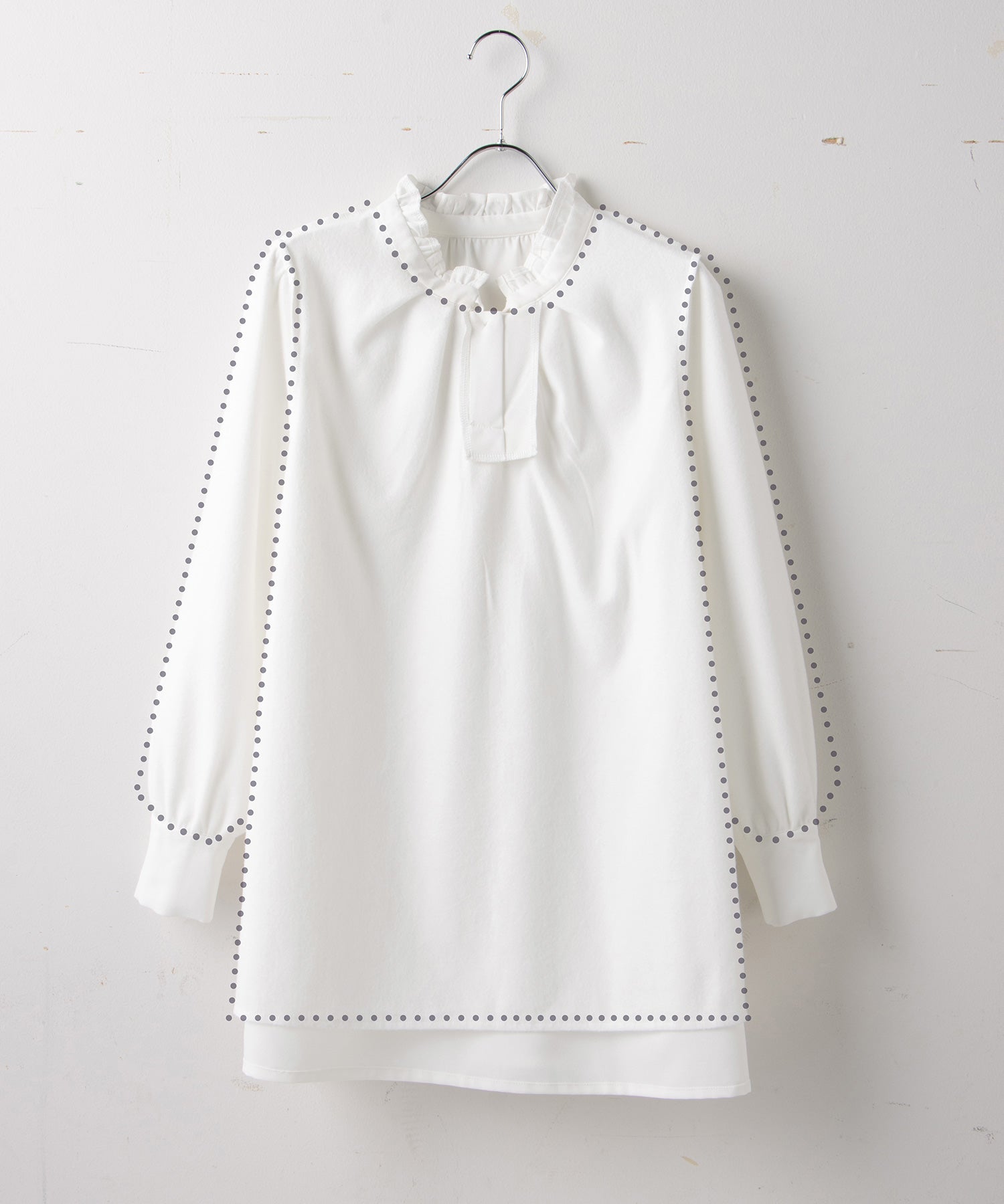 アロッタ Alotta ふんわり裏起毛ボウタイチュニック （オフホワイト） オフホワイト