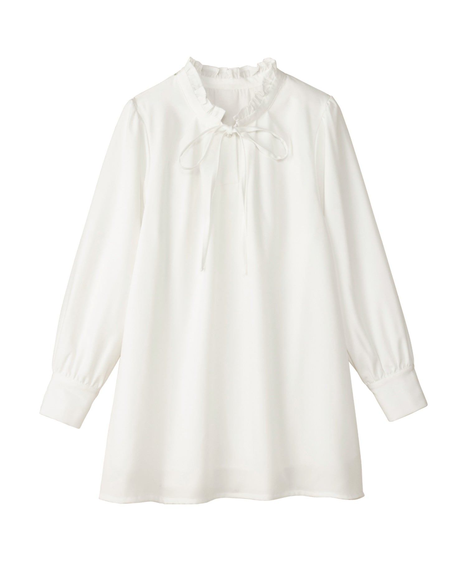 アロッタ Alotta ふんわり裏起毛ボウタイチュニック （オフホワイト） オフホワイト