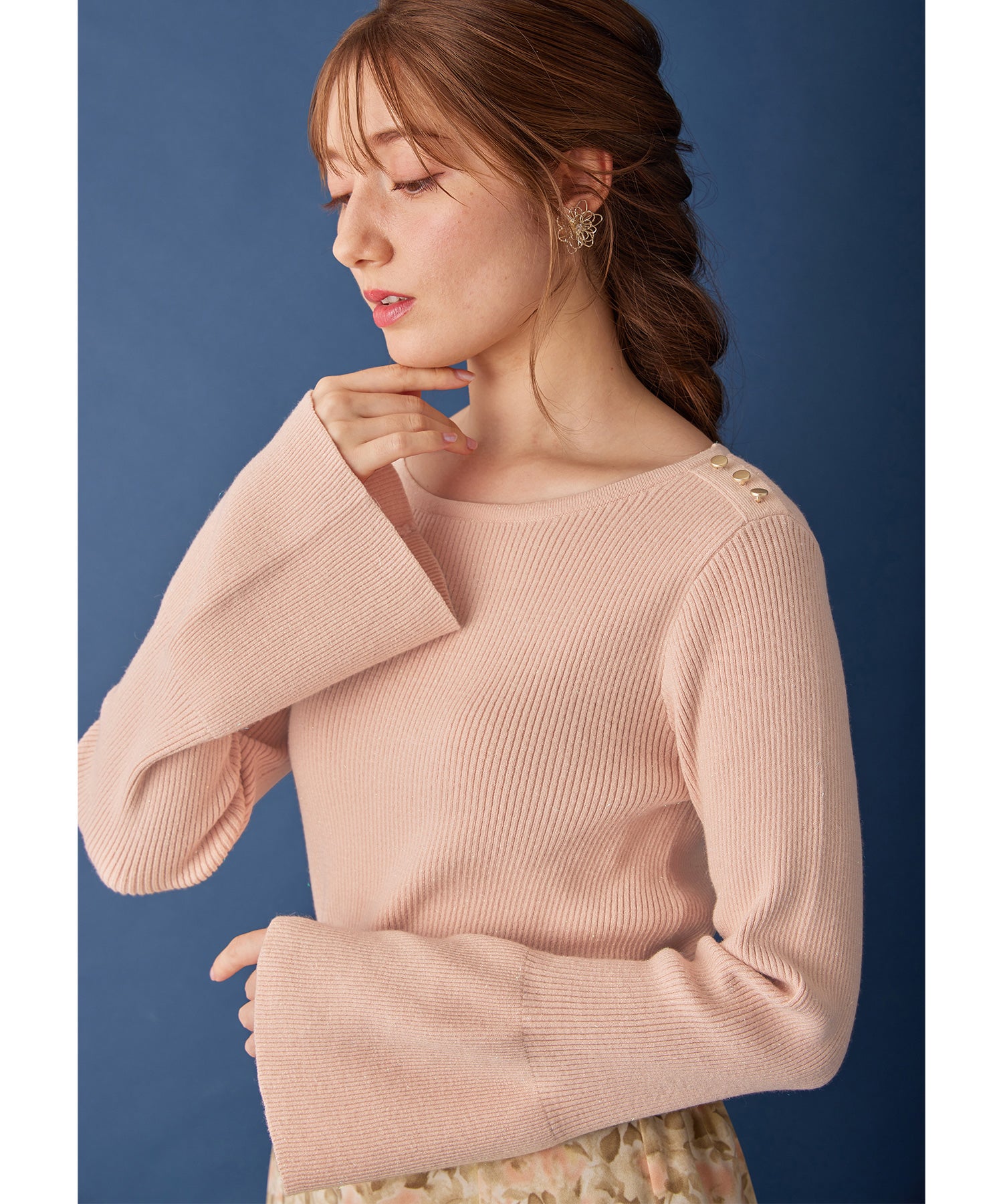 アロッタ Alotta ベルスリーブアンジェリーナニット （ベビーピンク） ベビーピンク