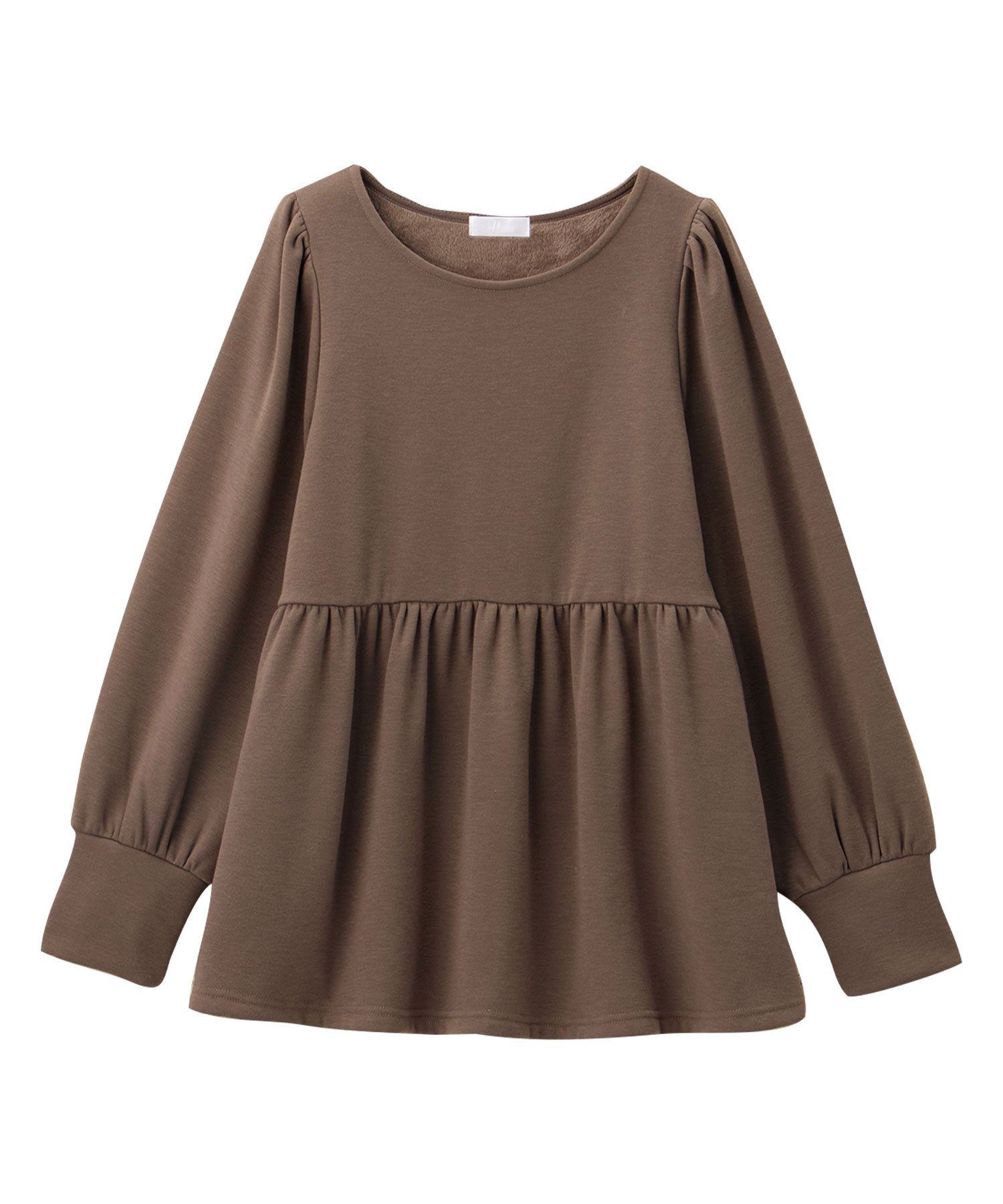 アロッタ Alotta 【蓄熱保温】裏ファーパフ袖ペプラムプルオーバー