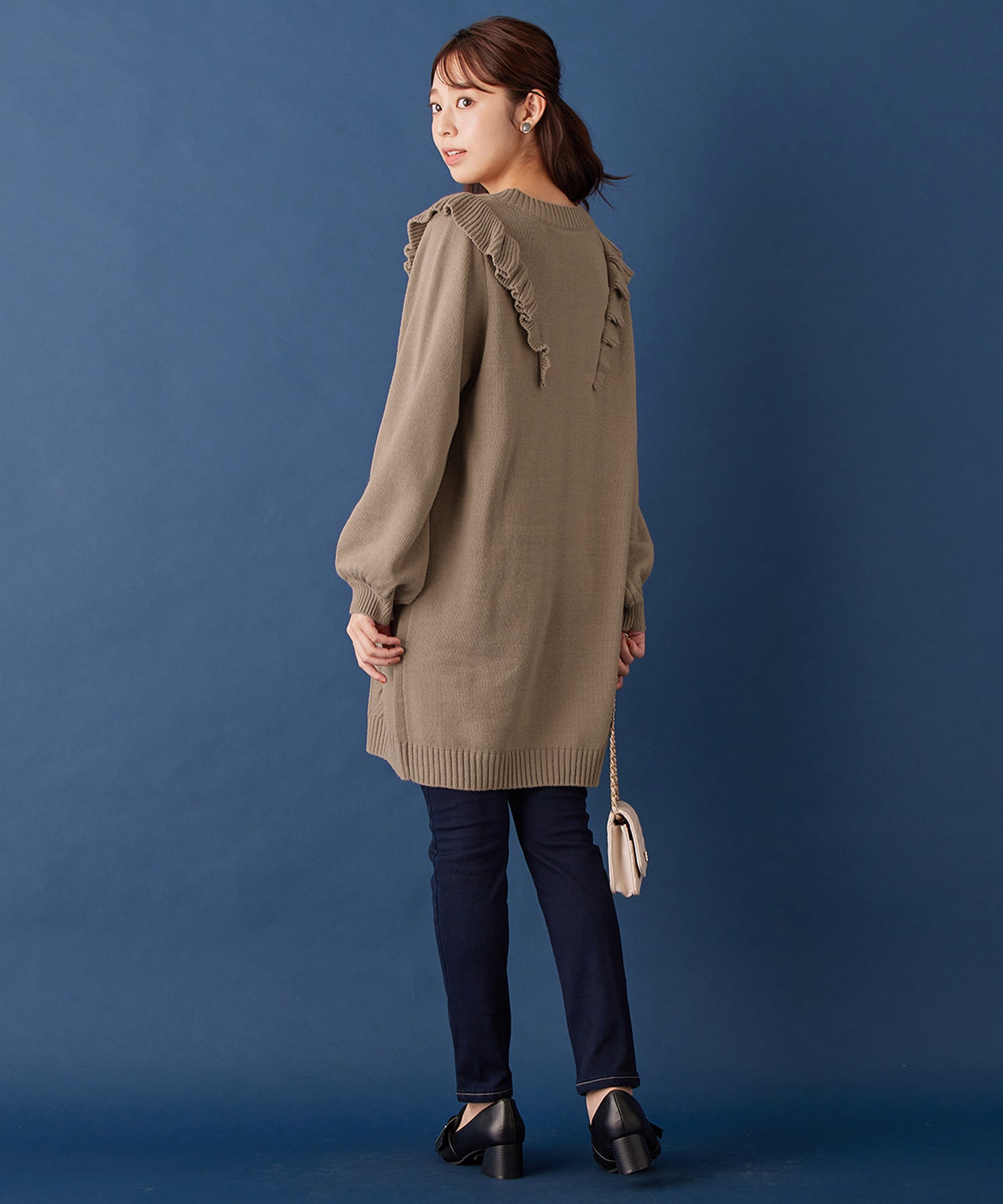 Alotta Alotta褶皺設計電纜圖案迷你一件