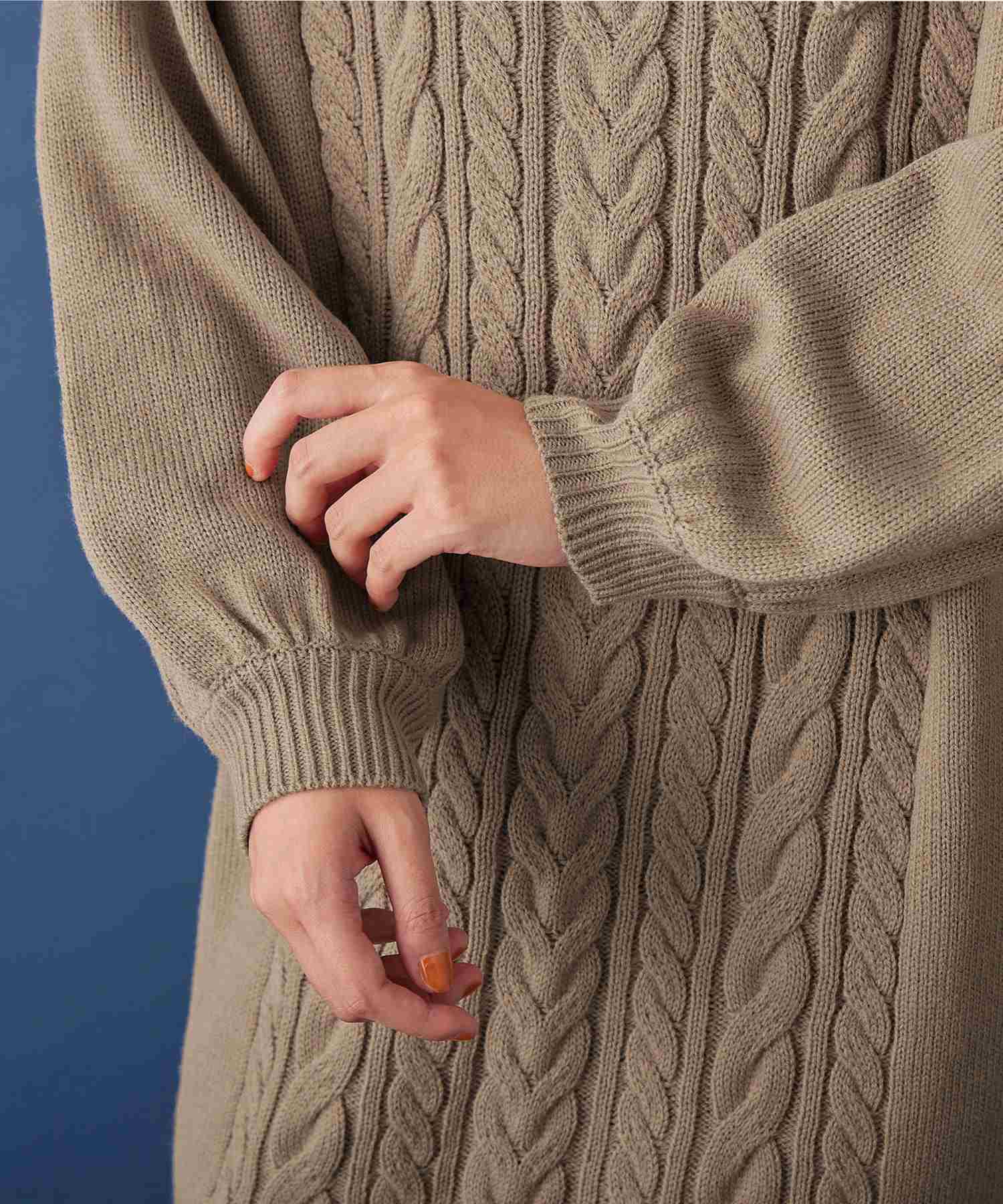 Alotta Alotta褶皺設計電纜圖案迷你一件