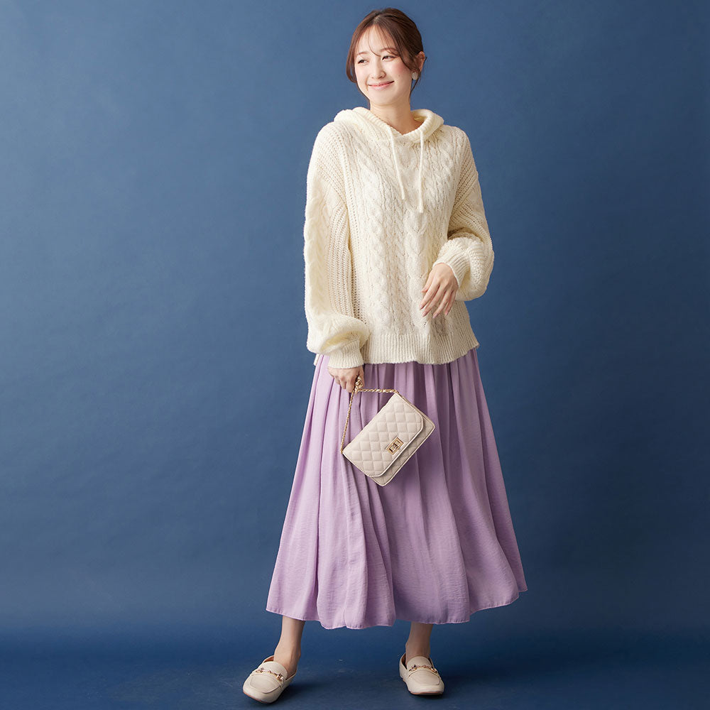 電纜針織軟針帽衫