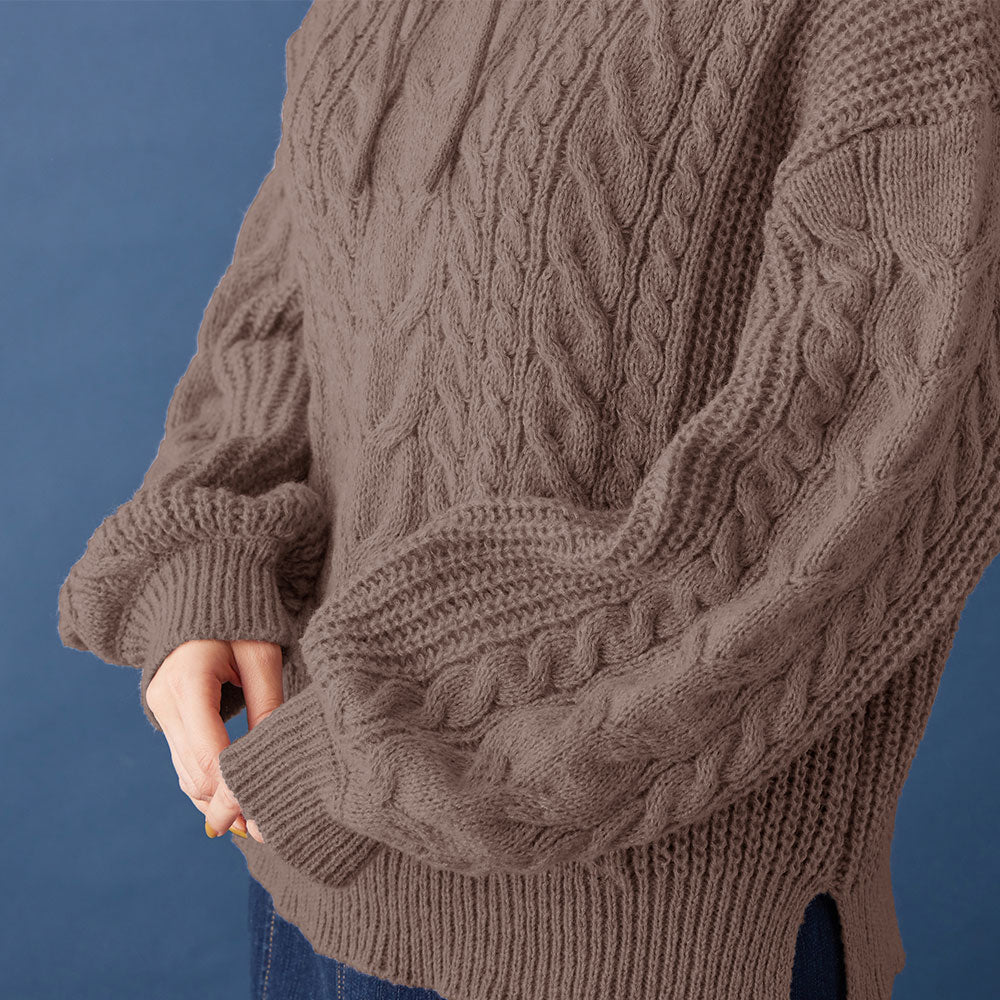 電纜針織軟針帽衫