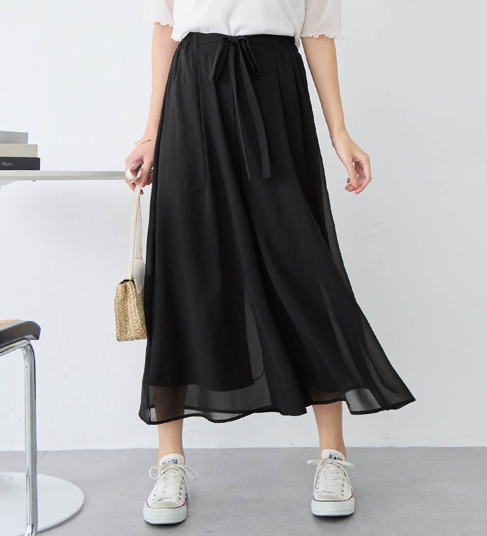 アロッタ Alotta ふんわりシフォンワイドパンツ