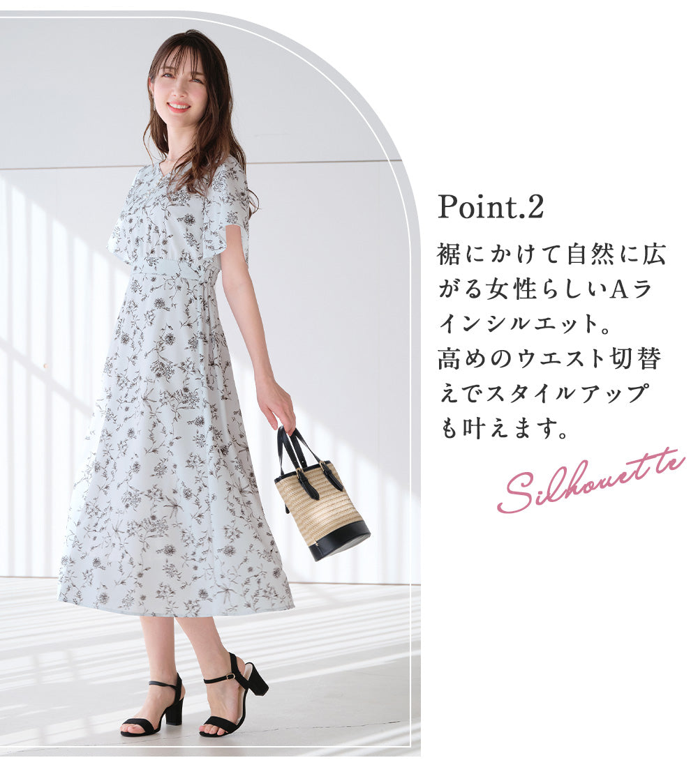 アロッタ Alotta 欲しいが詰まったひんやり花柄ワンピース （オフホワイト系） オフホワイト系