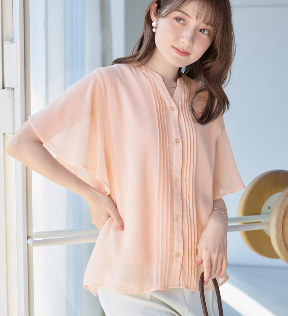 アロッタ Alotta インナー付ピンタックデザインブラウス （ベビーピンク） ベビーピンク