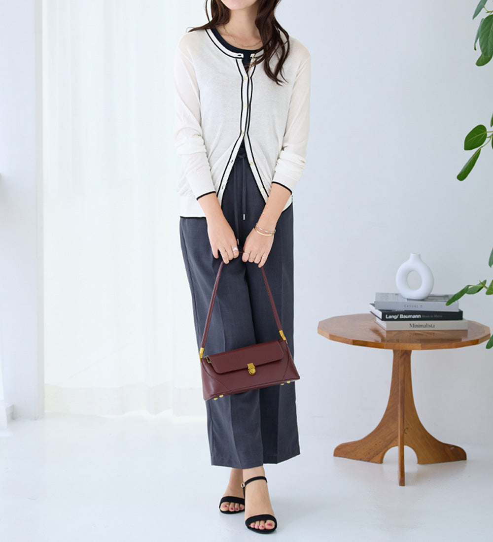 アロッタ Alotta 配色サマーニットカーディガン （オフホワイト系） オフホワイト系