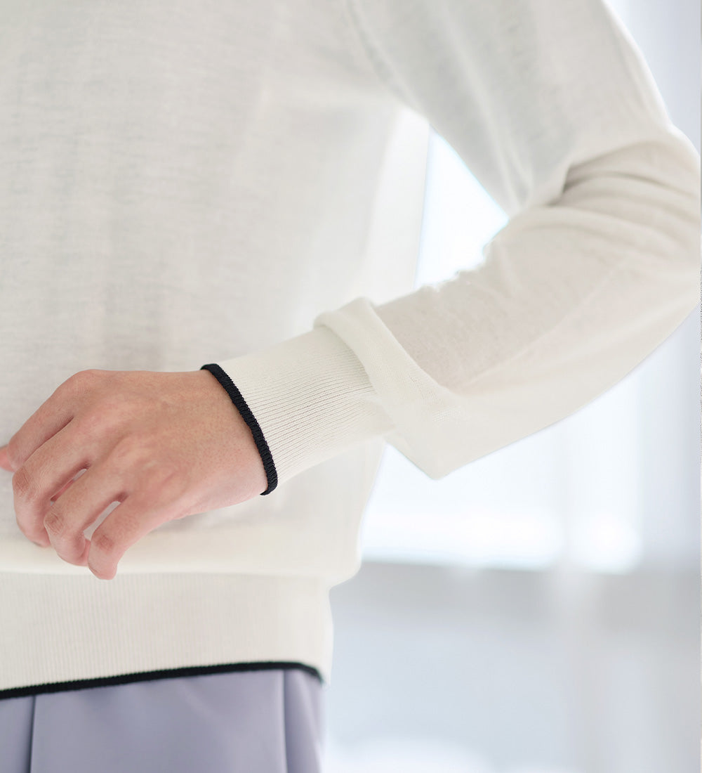 アロッタ Alotta 配色サマーニットカーディガン （オフホワイト系） オフホワイト系