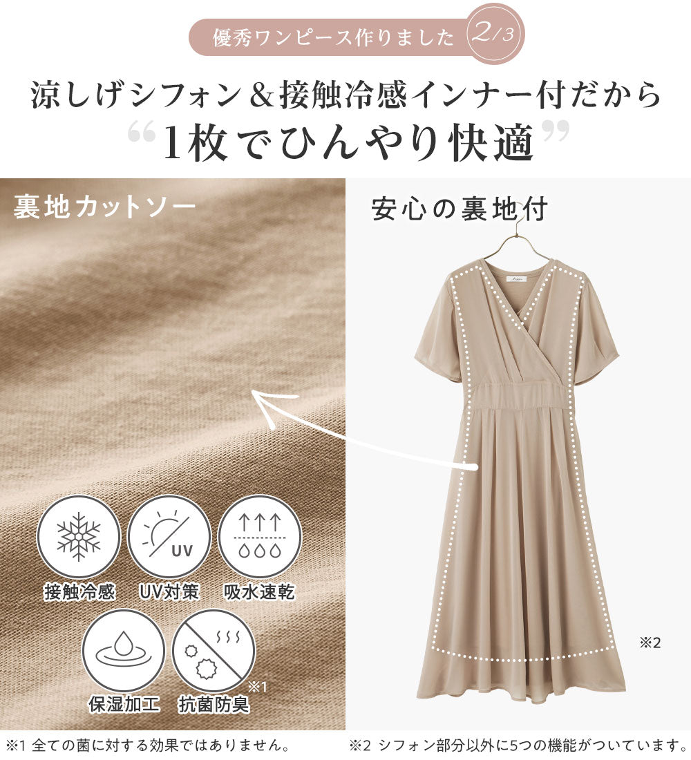 アロッタ Alotta インナー付カシュクールワンピース （オフホワイト） オフホワイト