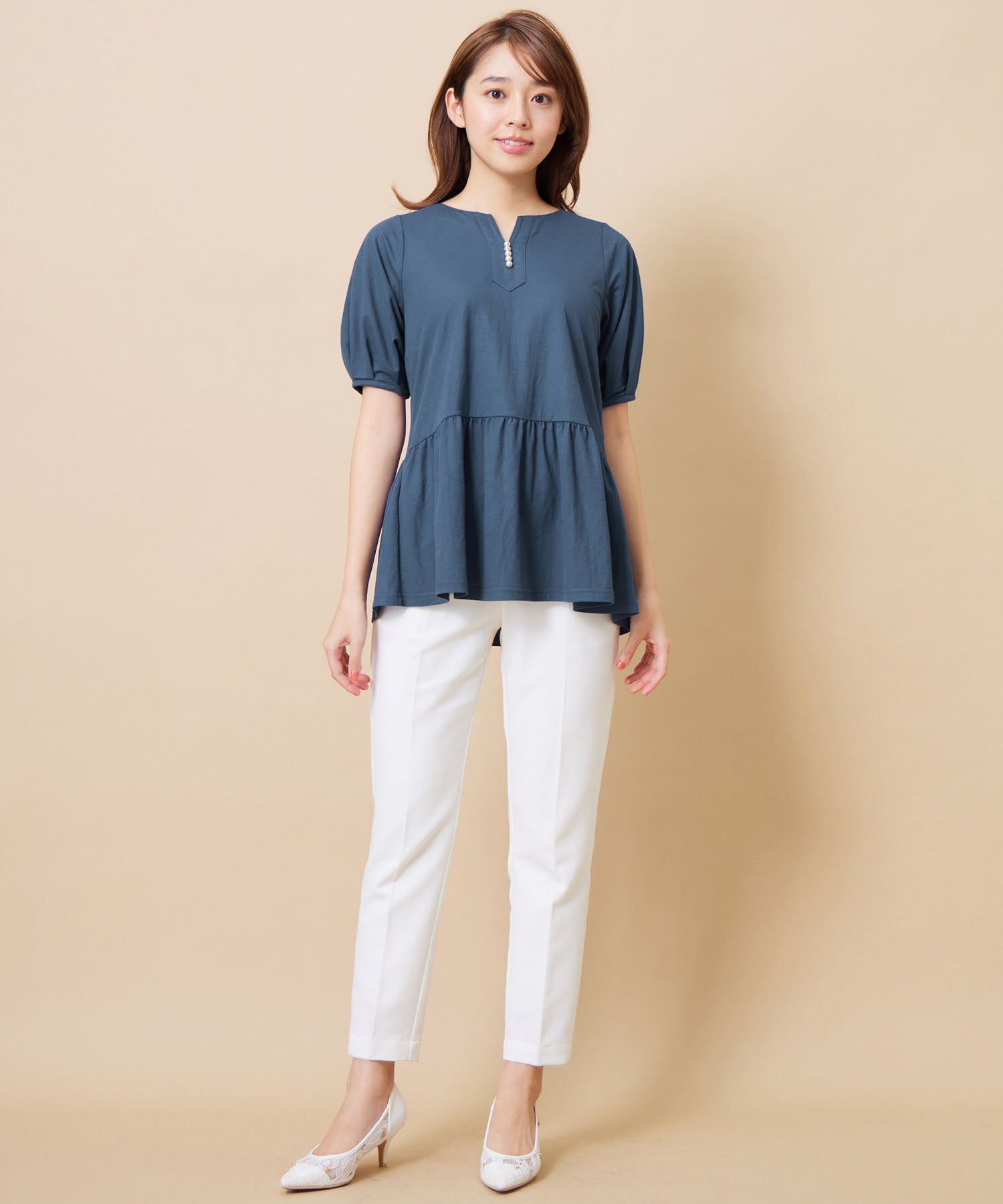 Alotta Alotta Pearl-風格的鑰匙頸長胡椒衣