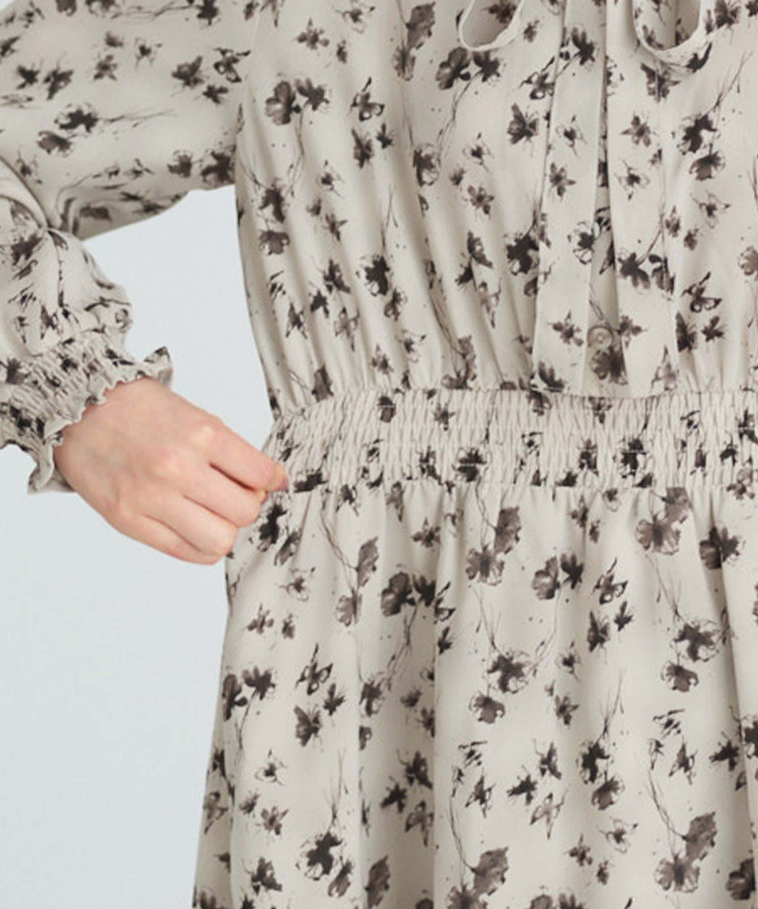 アロッタ Alotta 美人シルエットボウタイワンピース （グレー系） グレー系