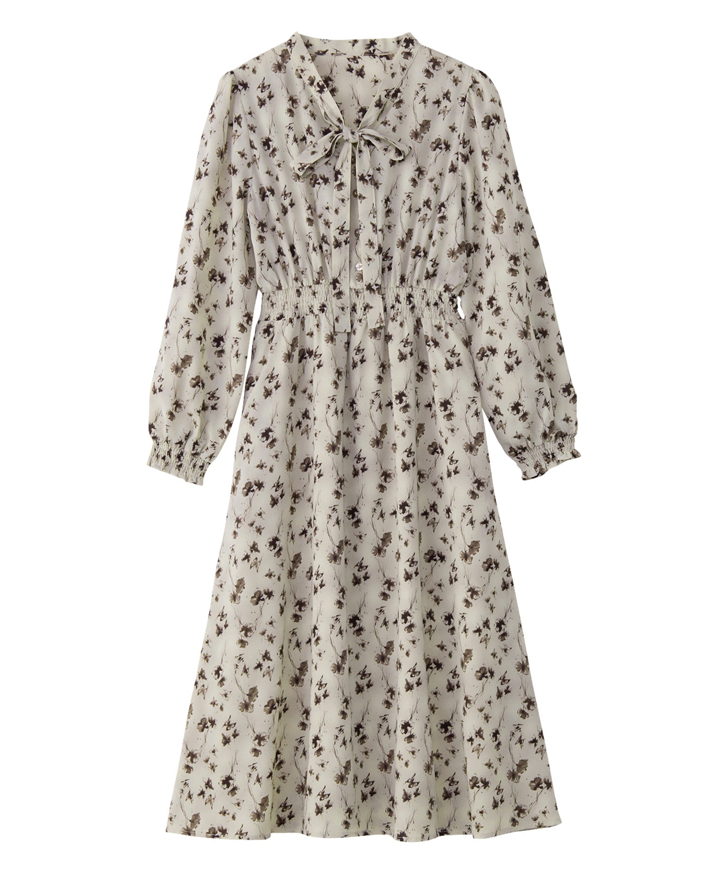 アロッタ Alotta 美人シルエットボウタイワンピース （グレー系） グレー系