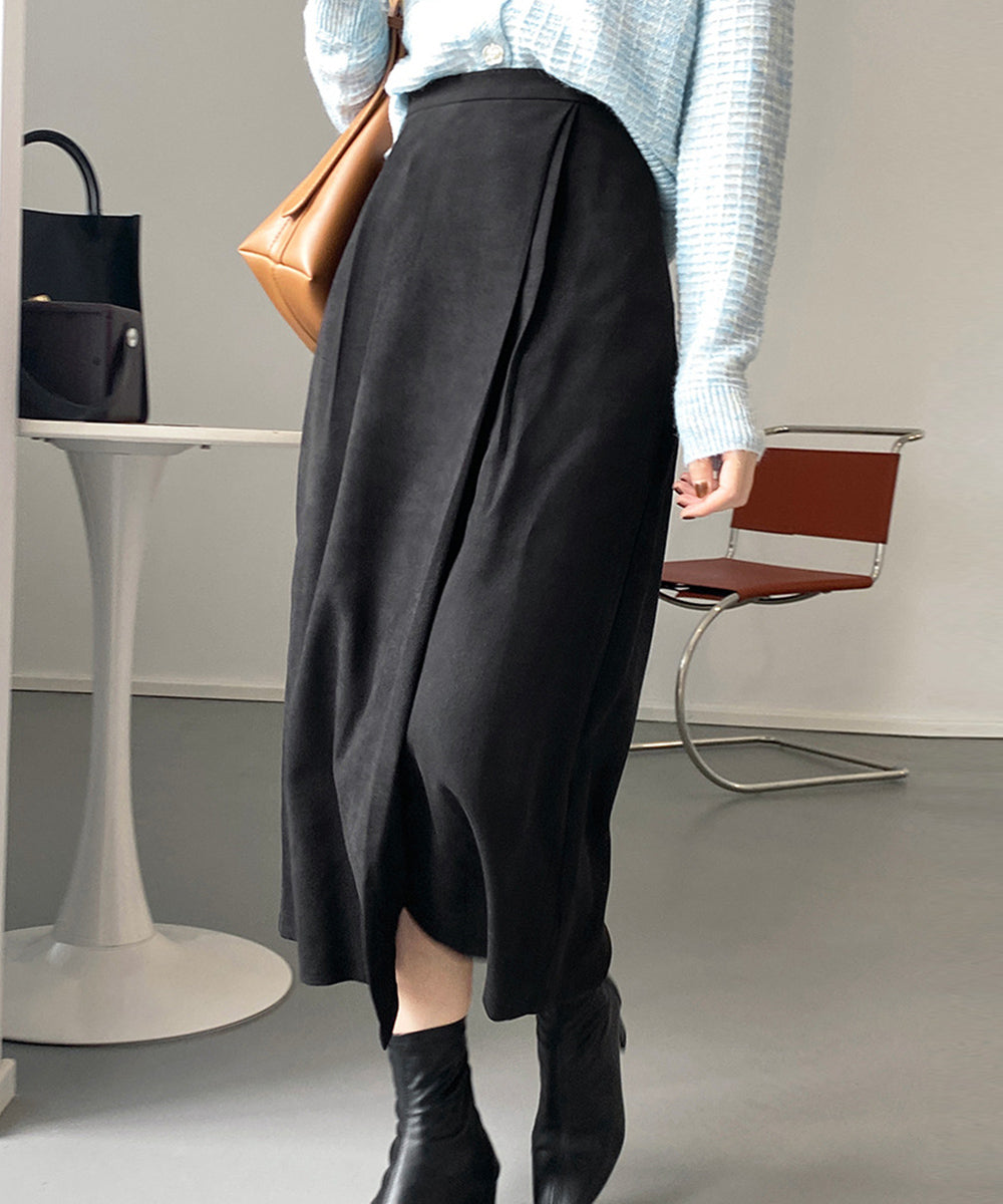 THEREDTHREAD ⁄ スカート BANDING SUEDE WRAP SKIRT / バンディング