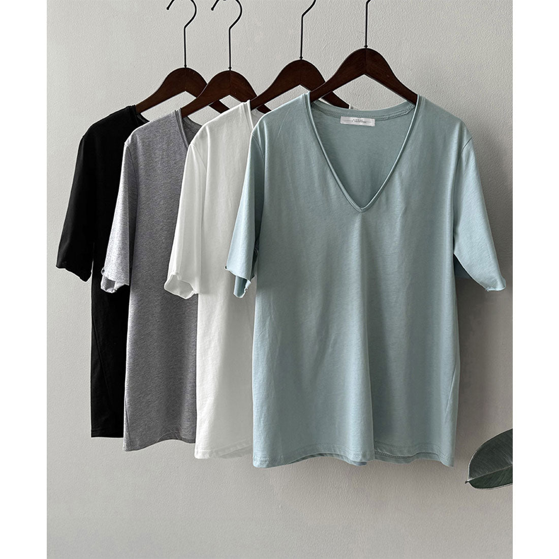 アイモン Aimoon vネックtシャツ レディース 綿100% （ホワイト） ホワイト