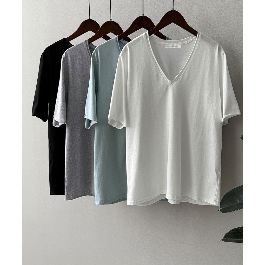 アイモン Aimoon vネックtシャツ レディース 綿100% （ホワイト） ホワイト