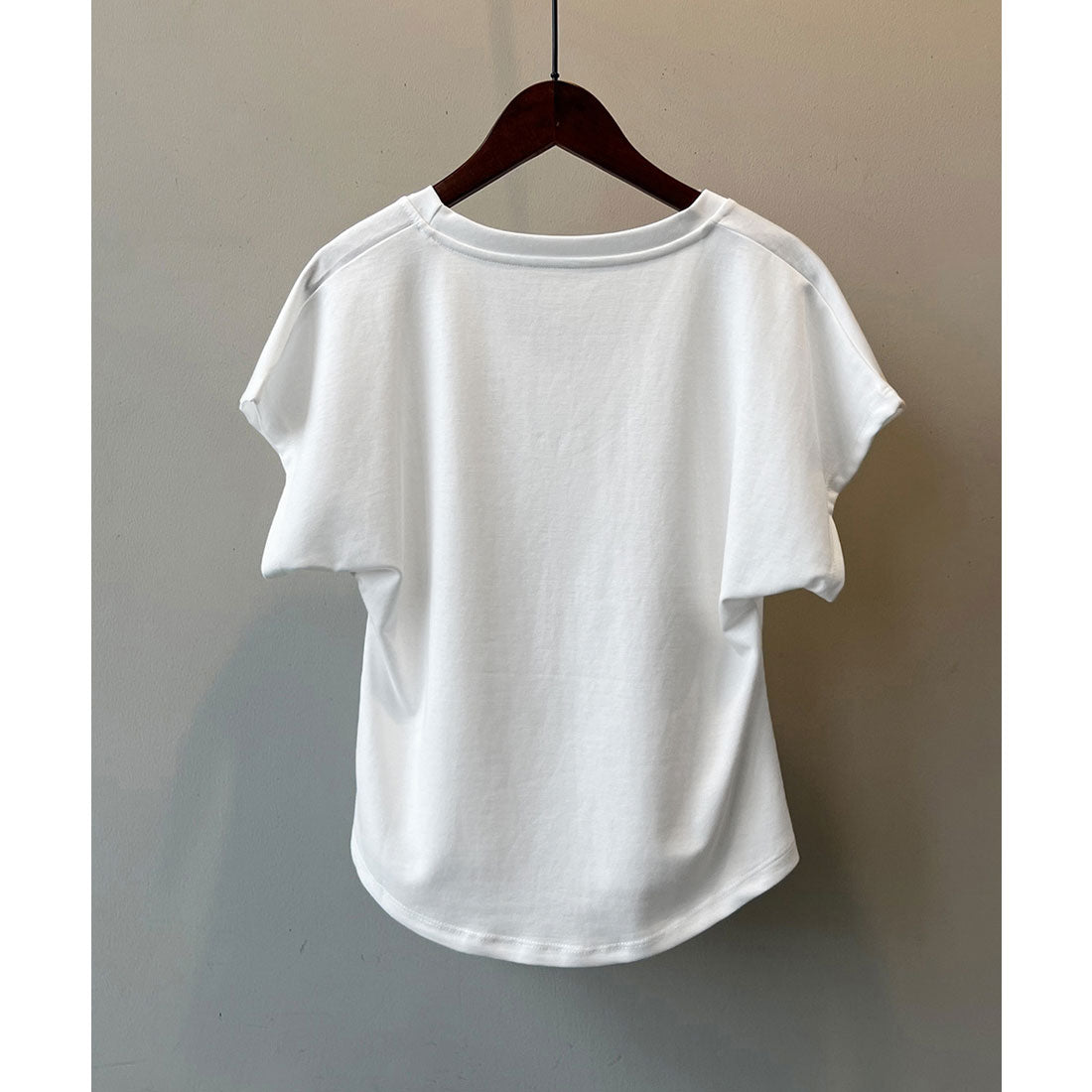 アイモン Aimoon Uネックカットソー 韓国風 半袖Tシャツ （ブラック） ブラック