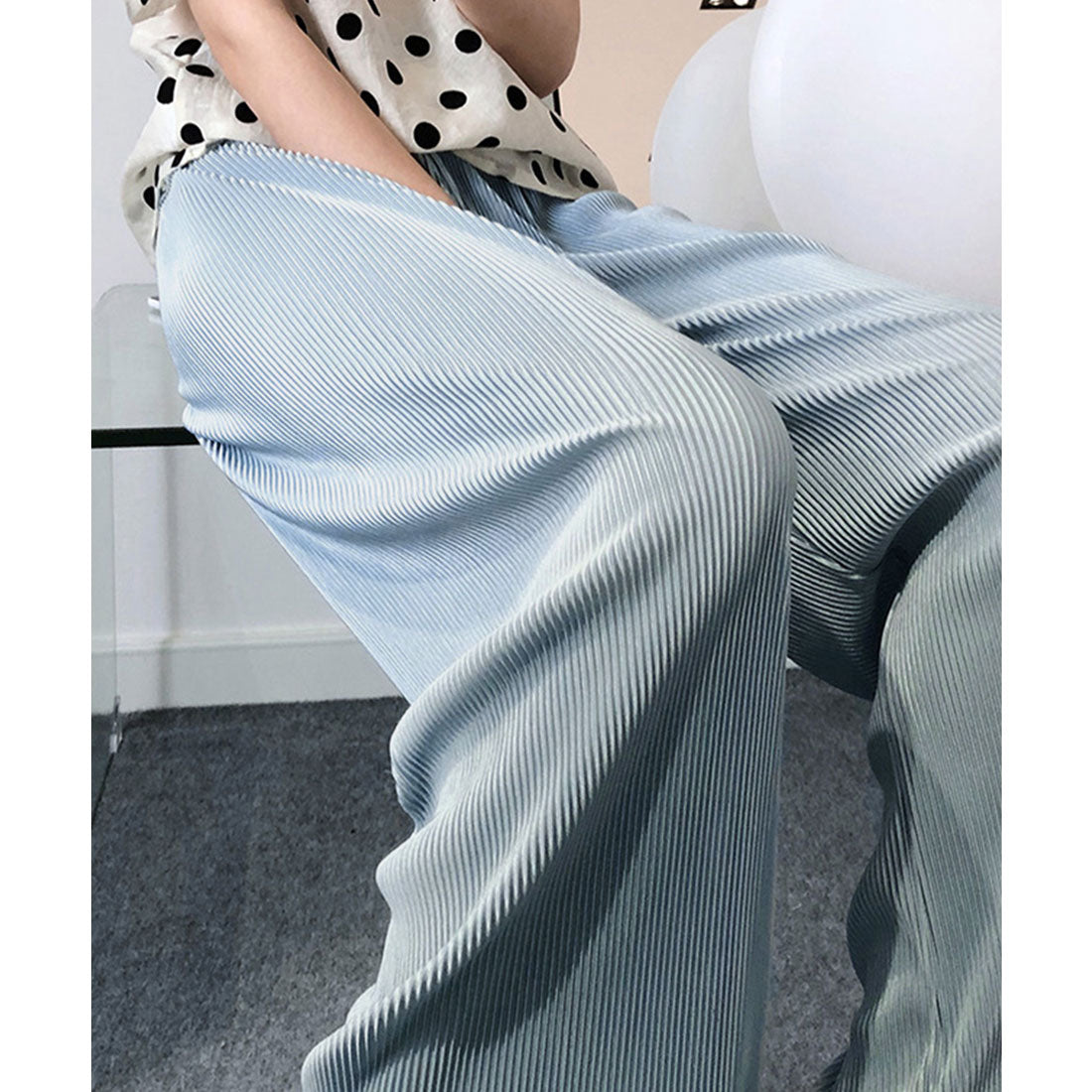 プリーツ パンツ ストレート