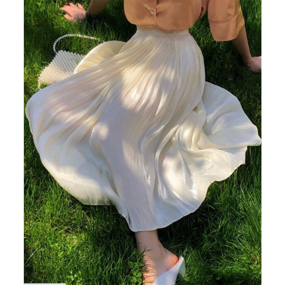 フレア ロングスカート ウエストゴム