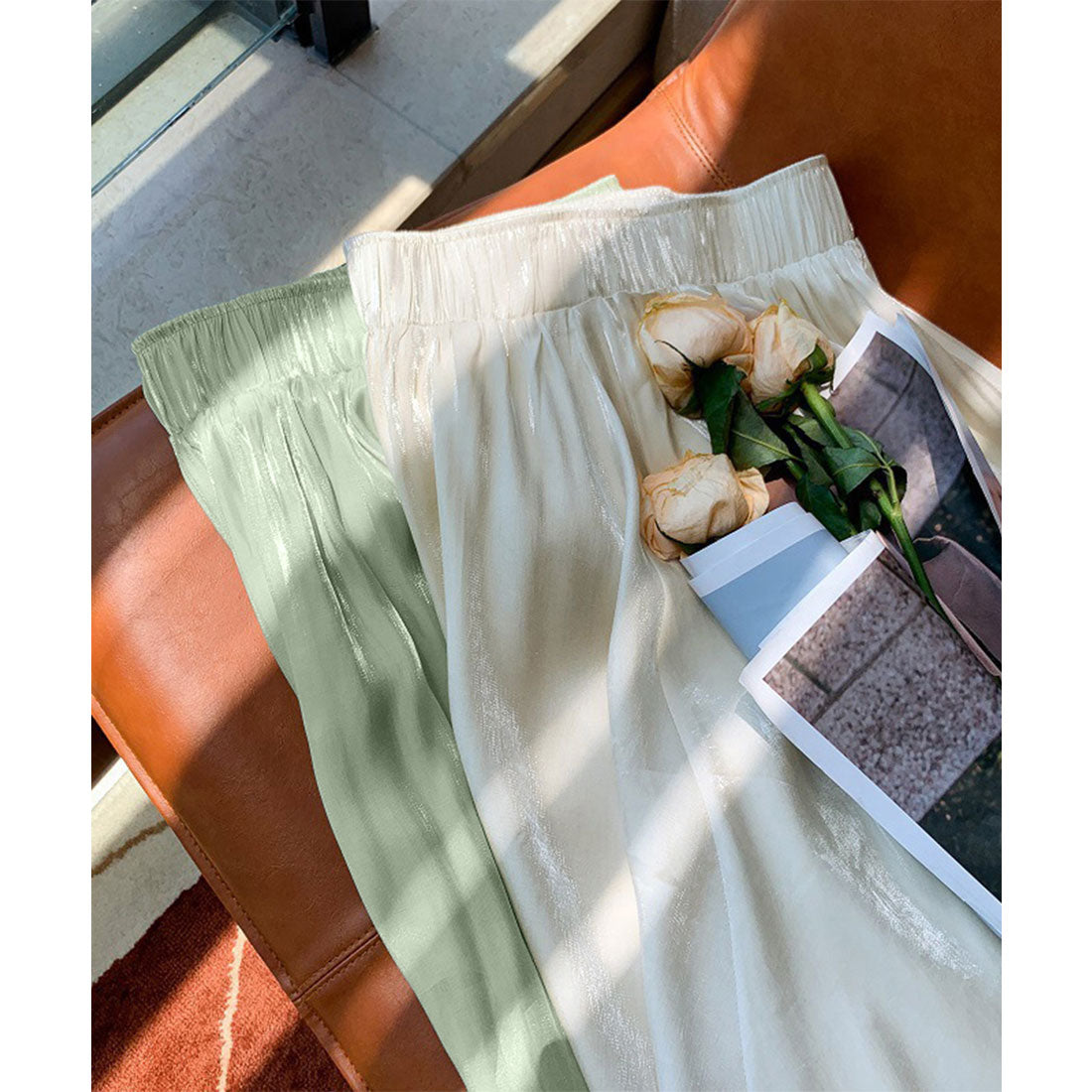 フレア ロングスカート ウエストゴム