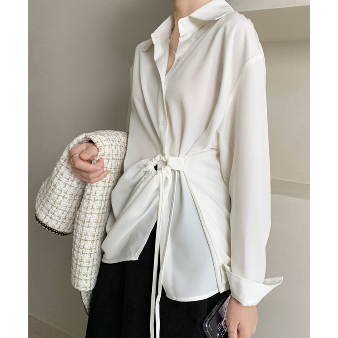 シャツブラウス レディース 不規則シャツ