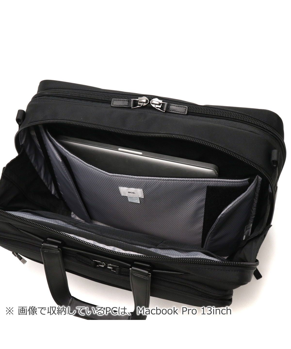 エース ace. 【日本正規品】 エースジーン ビジネスバッグ 2WAY ace.GENE ショルダー B4 ノートPC 大容量 ブリーフケース 通勤 EVLー4.0 68305 （ブラック） ブラック