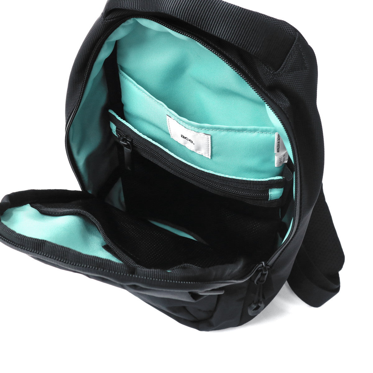 エース ace. 正規品5年保証 ボディバッグ メンズ ワンショルダー かっこいい 撥水 防水 軽量 耐久性 タブレット収納 斜め掛け シンプル A5 6L 8inch ラグレンティスクロスX 20064 （ブラック） ブラック