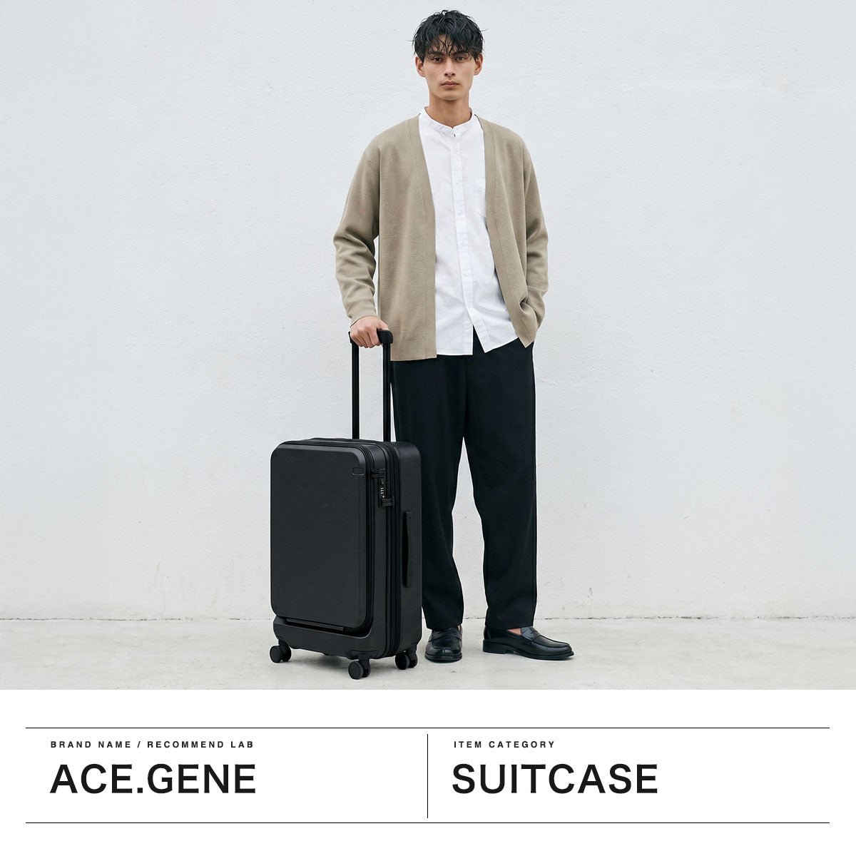 エース ace. 正規品10年保証 スーツケース フロントオープン ブランド 軽量 軽い 拡張 キャスター ストッパー トラベル 旅行 出張 TSロック シンプル 63L 78L 6泊 7泊 8泊 トルク 09092 （ジェットブラック） ジェットブラック