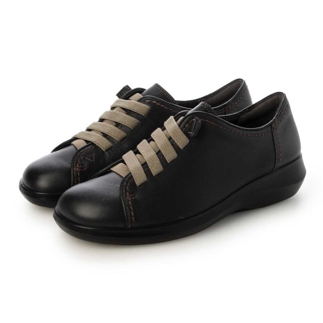 ACHILLES SORBO ブラック フラットシューズ Achilles Sorbo Leather shoes with elastic laces