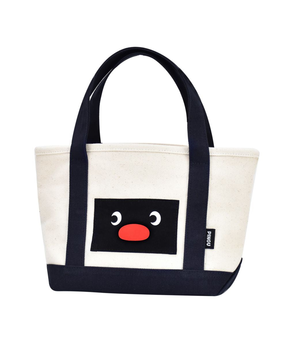 Runner Pingu Mini Tote Bag Tote Bag Canvas Small Lightweight Ladies Adults Women University Students Girls High School Students Middle School Students Children Kids Outing