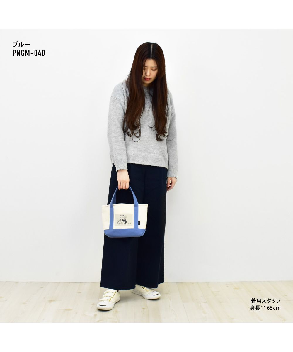 Runner Pingu Mini Tote Bag Tote Bag Canvas Small Lightweight Ladies Adults Women University Students Girls High School Students Middle School Students Children Kids Outing