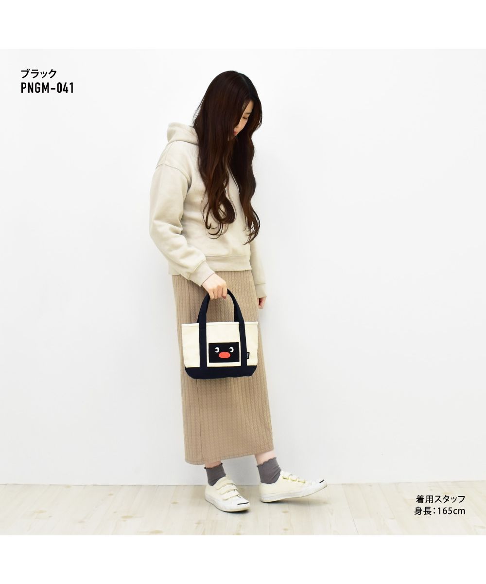 Runner Pingu Mini Tote Bag Tote Bag Canvas Small Lightweight Ladies Adults Women University Students Girls High School Students Middle School Students Children Kids Outing