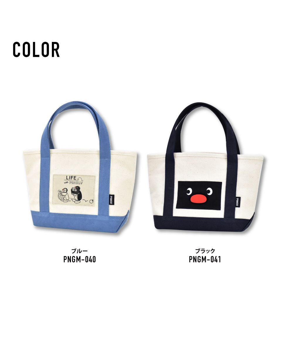Runner Pingu Mini Tote Bag Tote Bag Canvas Small Lightweight Ladies Adults Women University Students Girls High School Students Middle School Students Children Kids Outing
