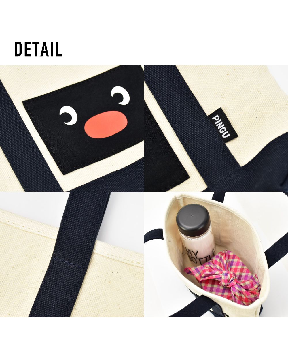 Runner Pingu Mini Tote Bag Tote Bag Canvas Small Lightweight Ladies Adults Women University Students Girls High School Students Middle School Students Children Kids Outing