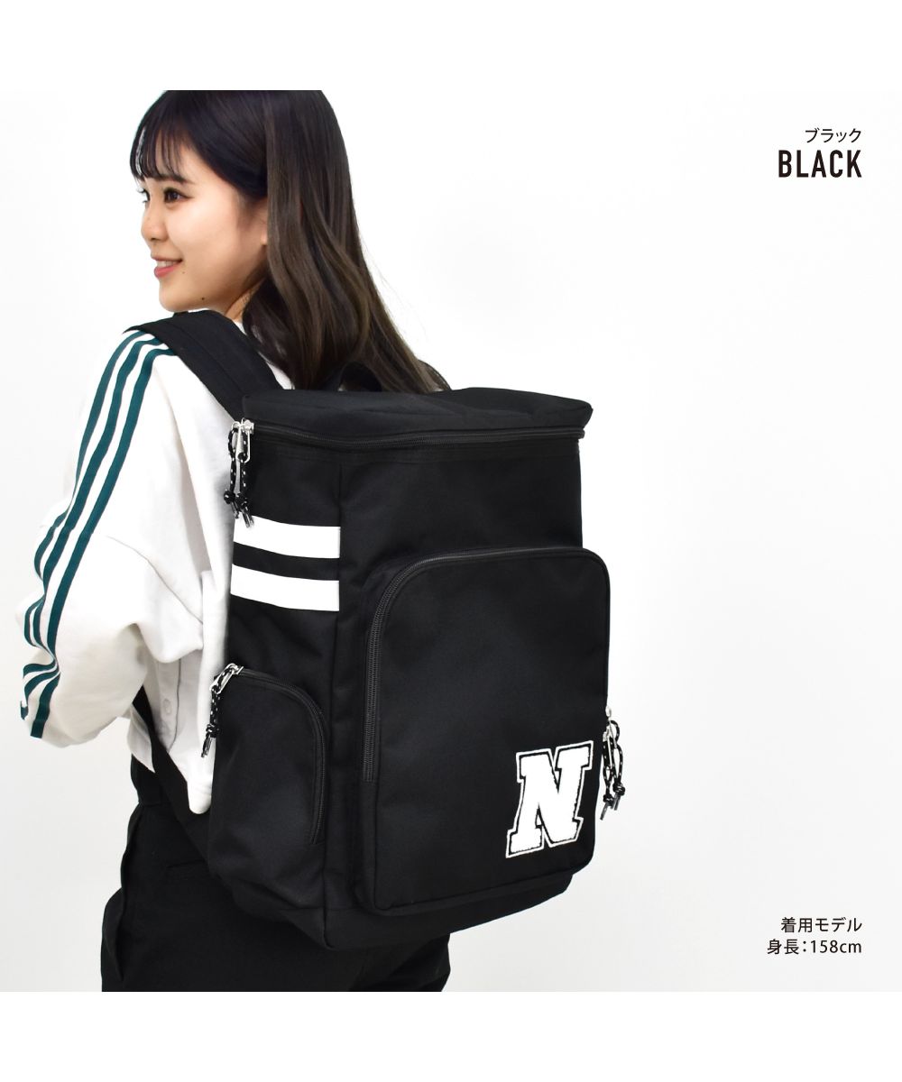 Runner Aventura Backpack Box Type Square Large Capacity A4 Pocket Back Pocket Zipper Back Zipper PC Sleeve black Logo Women's