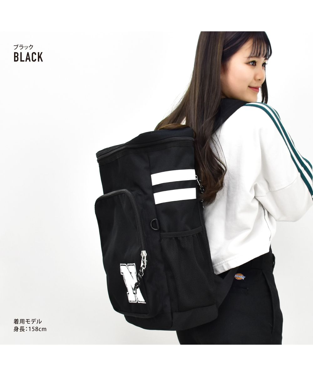 Runner Aventura Backpack Box Type Square Large Capacity A4 Pocket Back Pocket Zipper Back Zipper PC Sleeve black Logo Women's